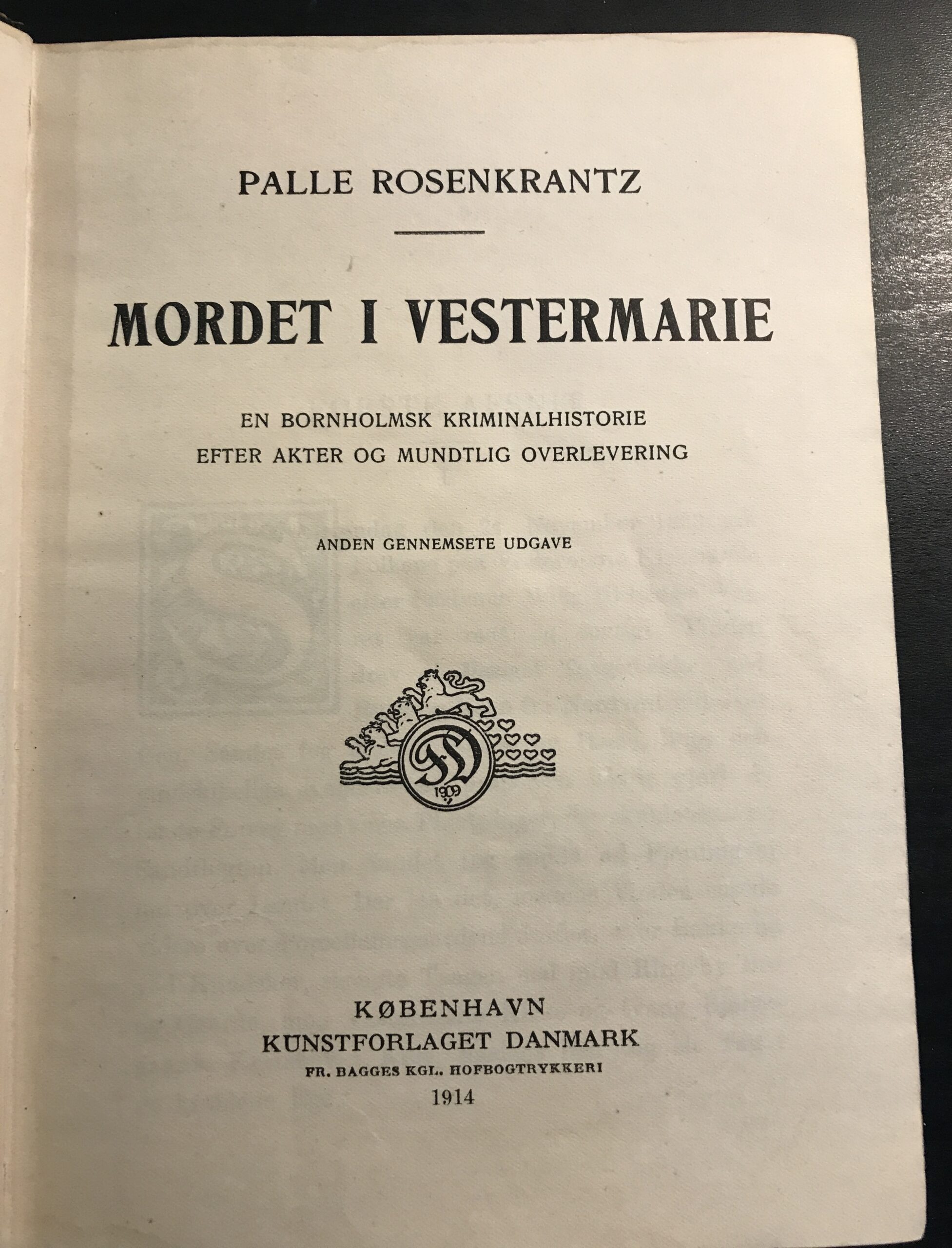 Mordet i Vestermarie titelblad 1914